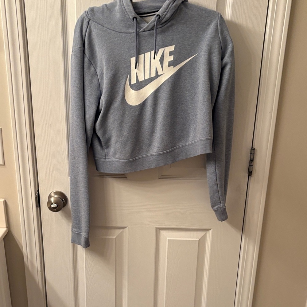 Nike Women's Blue Cropped Hoodie